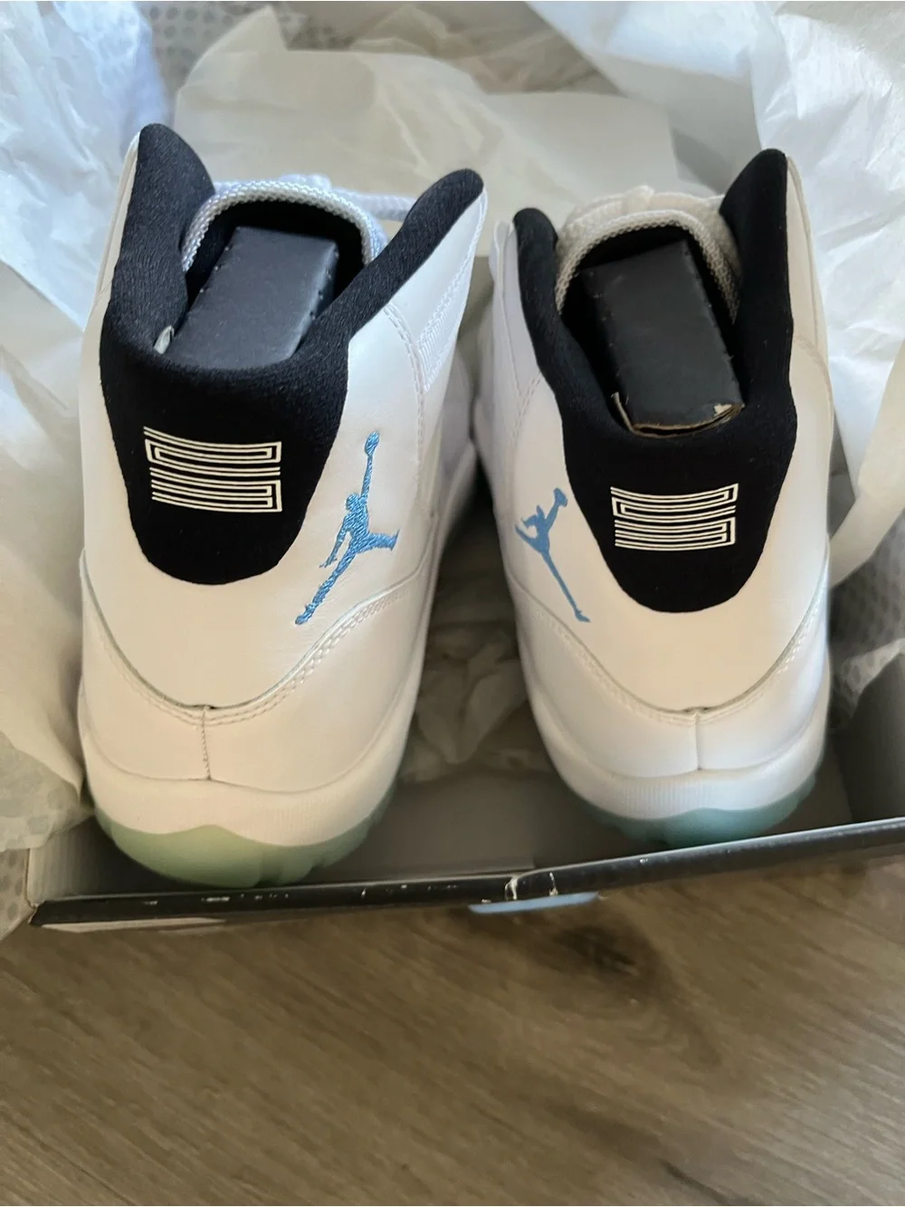 Men’s Air Jordan Retro- White with Light Blue Accent